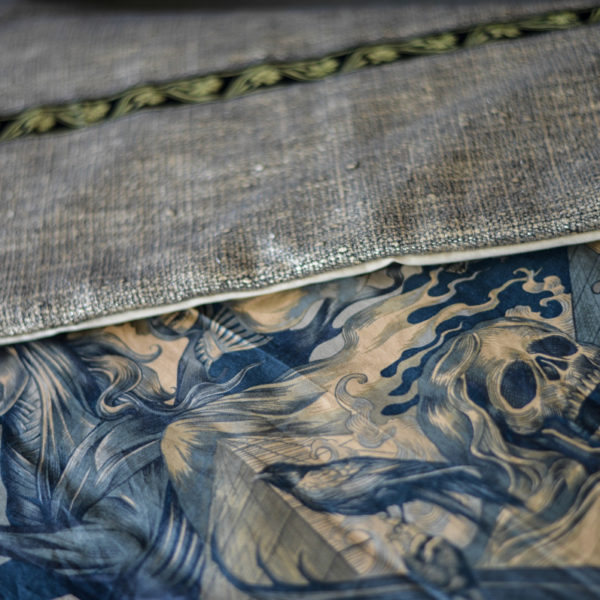 Plaid „Hells Angels“ in Blau-Gold