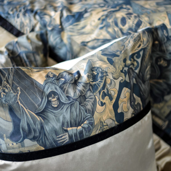 Plaid „Hells Angels“ in Blau-Gold