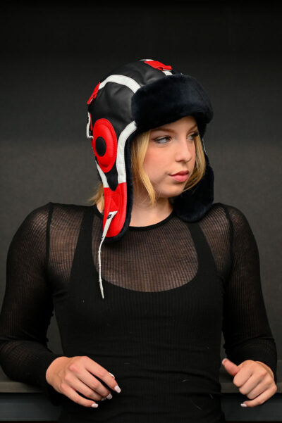 Fliegermütze Merino mit Echtleder und Lammfell